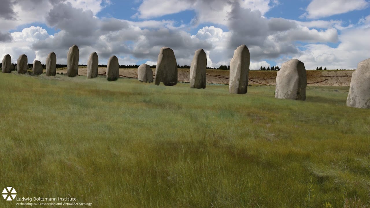 A new stone formation has been discovered just a mile from Stonehenge (Screen grab via Youtube) 