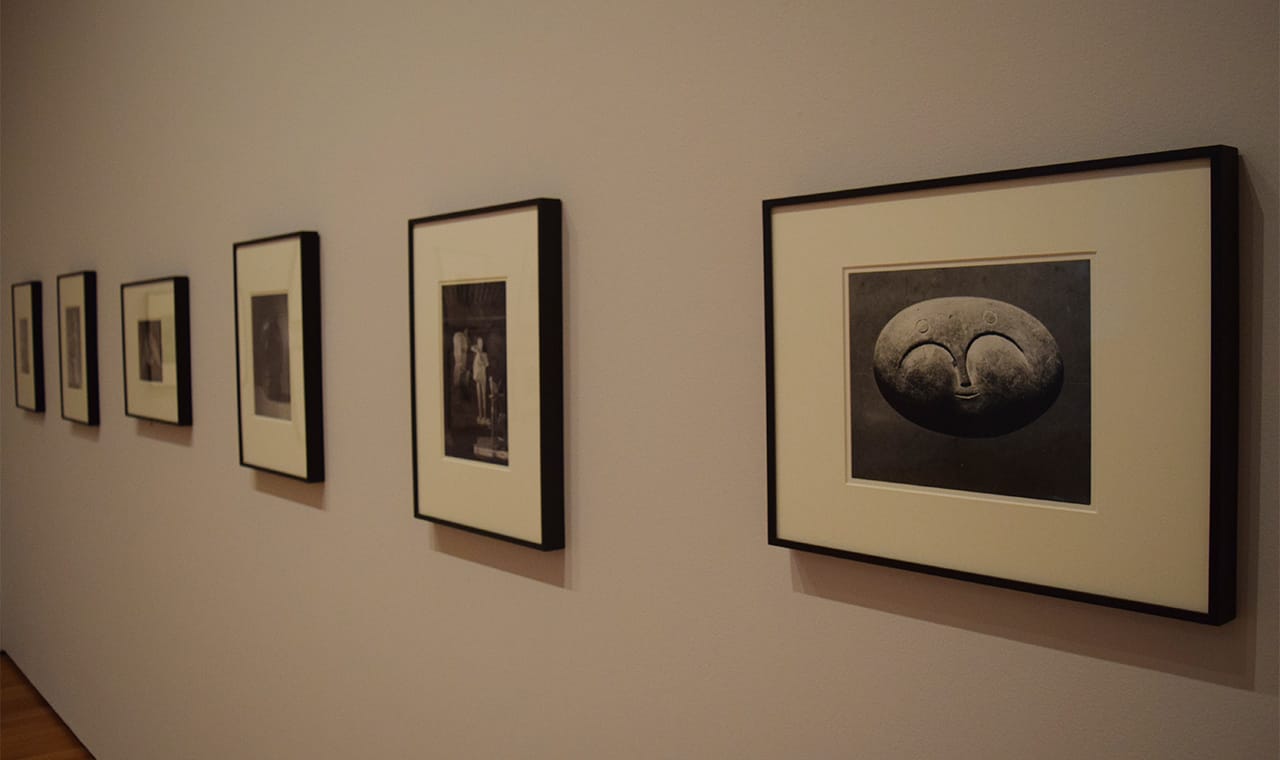 Installation view of photographs by Brassaï of Pablo Picasso's Paris studio in 1932 and 1943