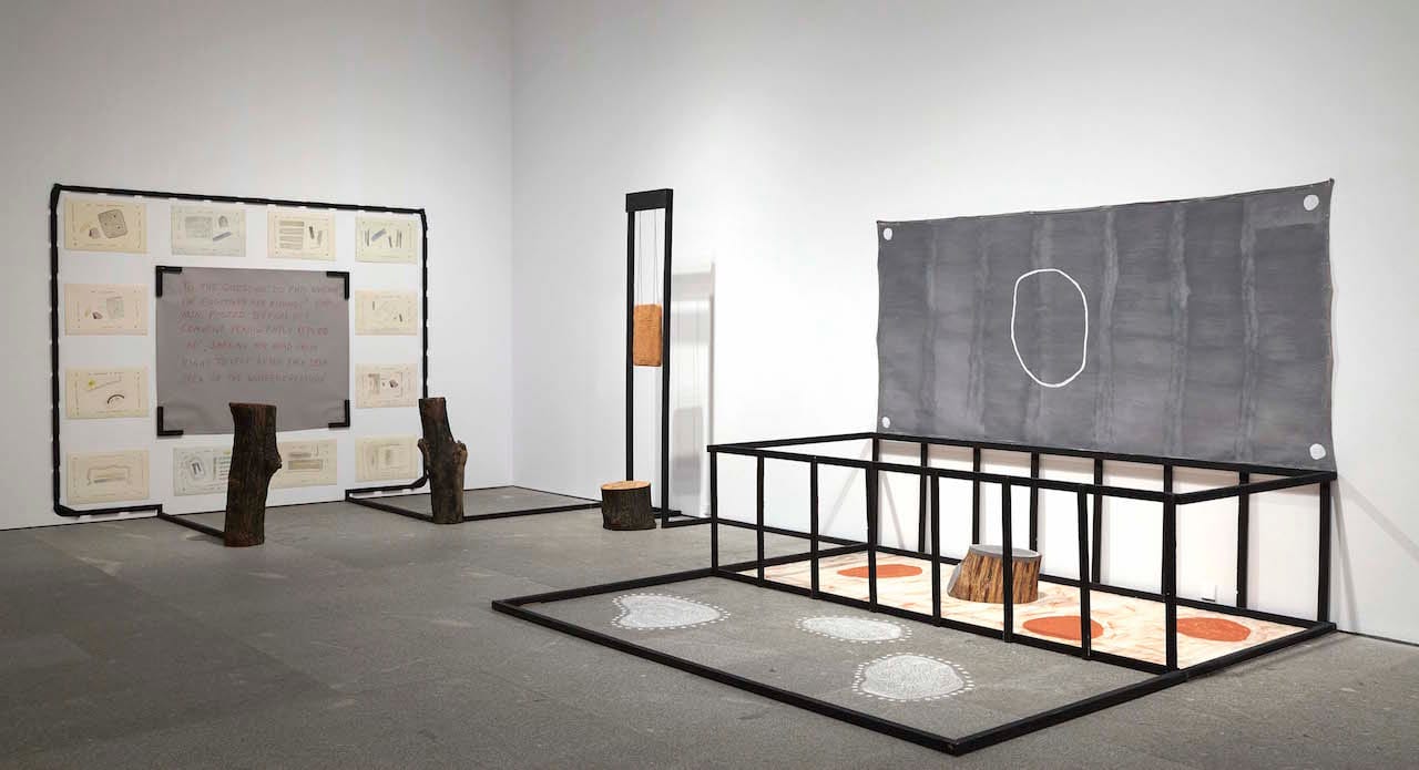 Installation view of 'Ree Morton: Be a Place, Place an Image, Imagine a Poem' at the Reina Sofia Museum