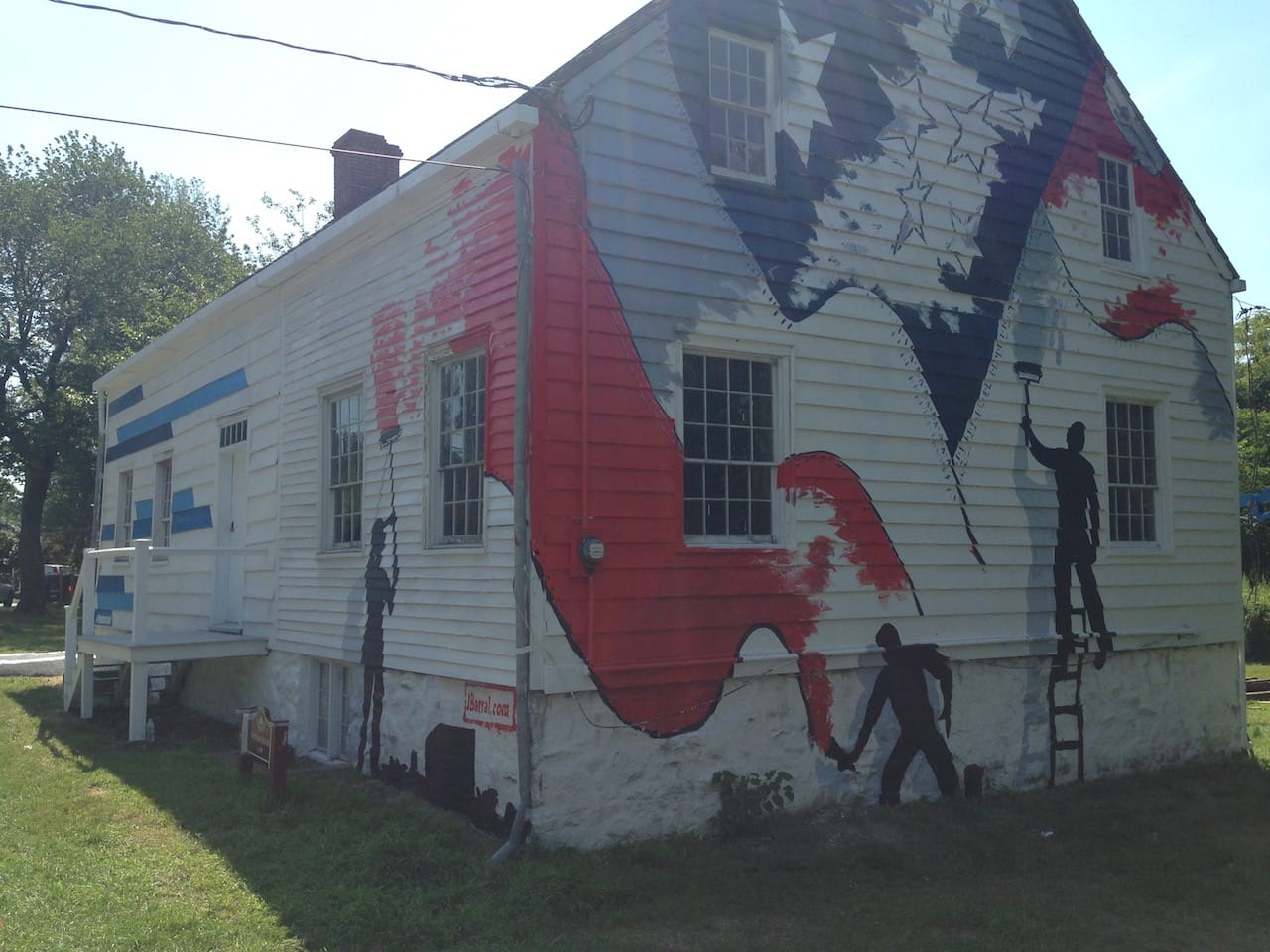 Murals on the Boehm House at Historic Richmond Town on Staten Island 