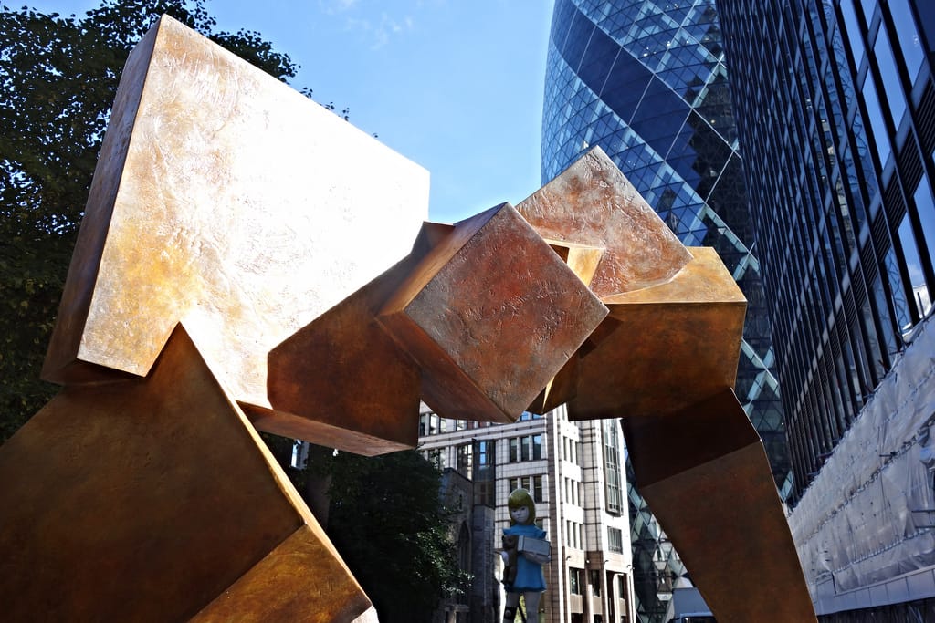 Bruce Beasley, "Breakout II," installed at Undershaft-Hiscox