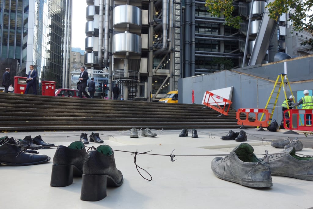 Sigalit Landau, "O my friends, there are no friends," installed in St. Helen's Square