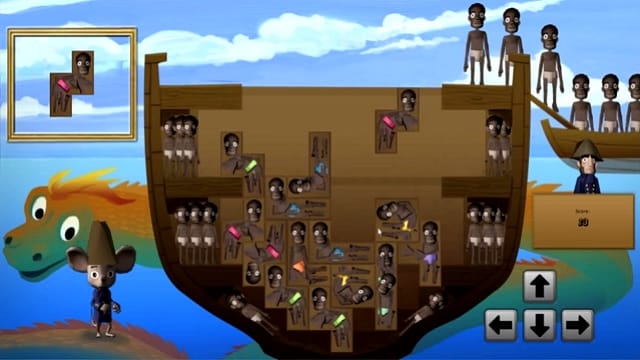 The "Slave Tetris" portion of Playing History: Slave Trade (screenshot via YouTube)