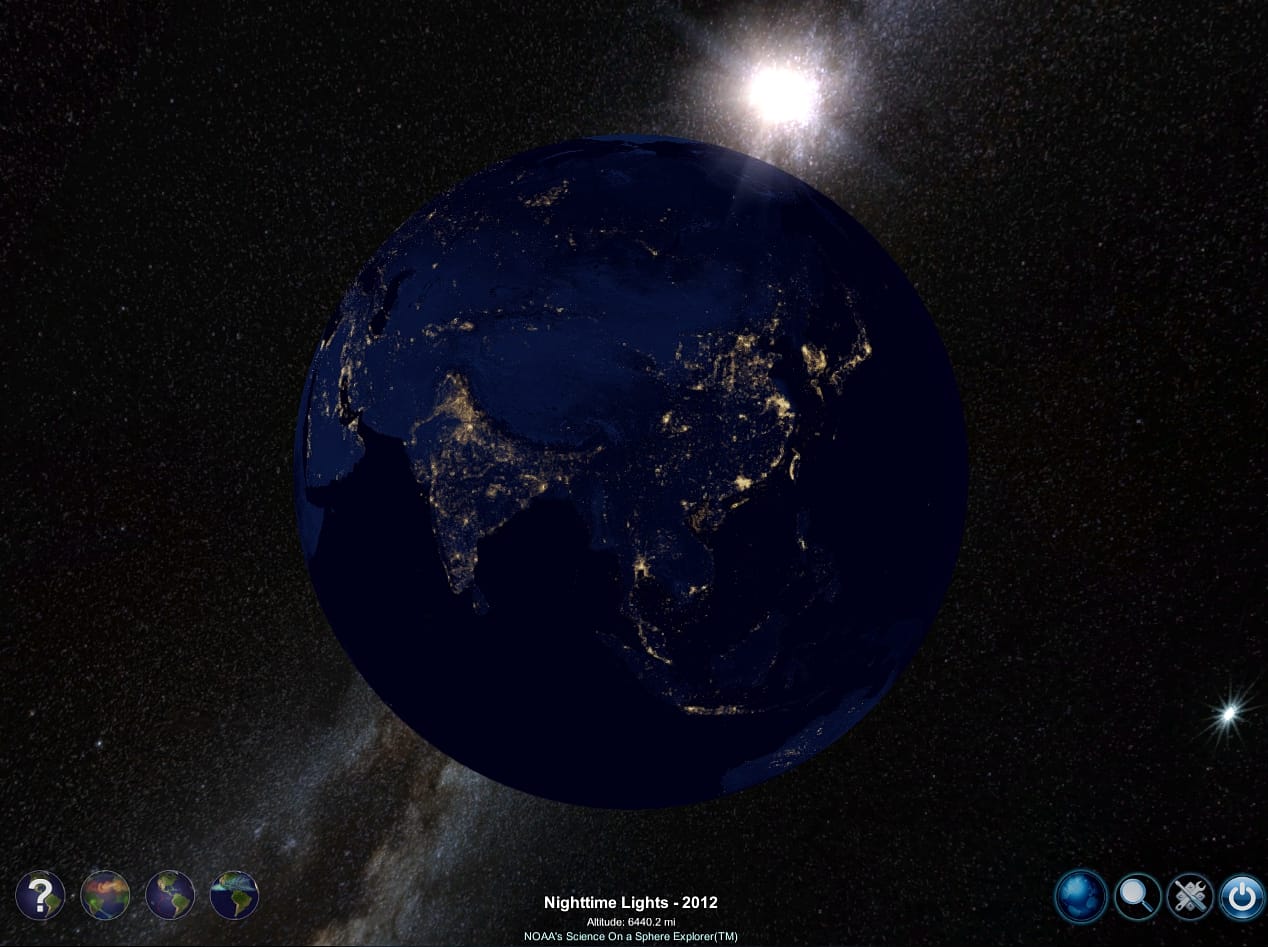 Lights at night in 2012 on SOS Explorer