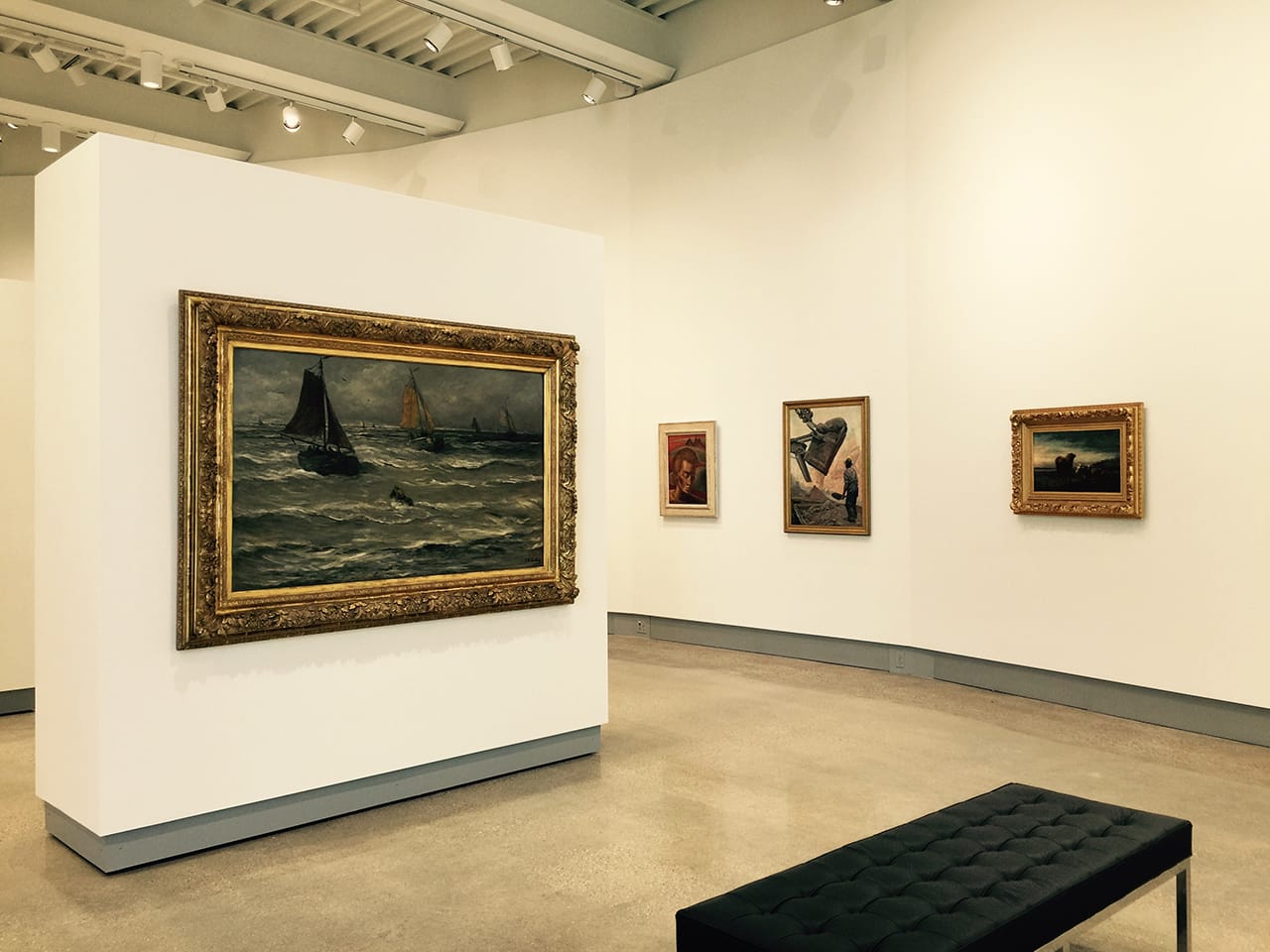 Another vew of the south gallery, with a seascape by Hendrik Willem Mesdag in the foreground
