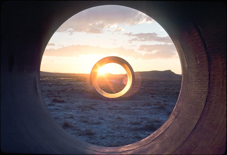 Nancy Holt, sunlight in “Sun Tunnels” (1976), from ‘Troublemakers’ (via acehotel.com)