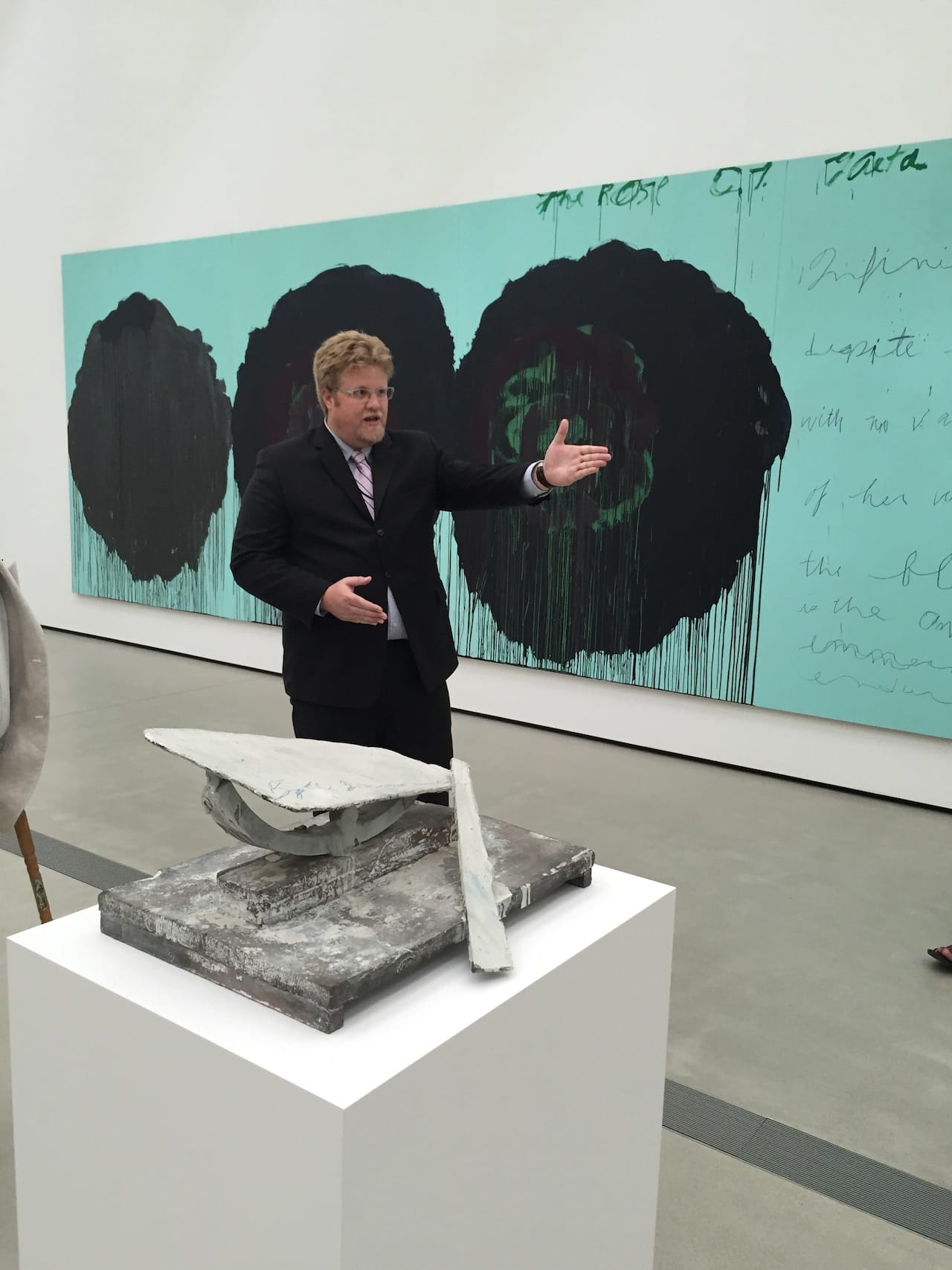 Assitant Curator Ed Schad discussing Cy Twombly's work.