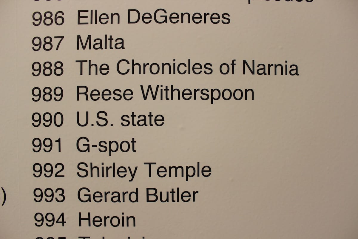 Detail of Jason Salavon's “The Master Index (v.EXPO_Chicago)”