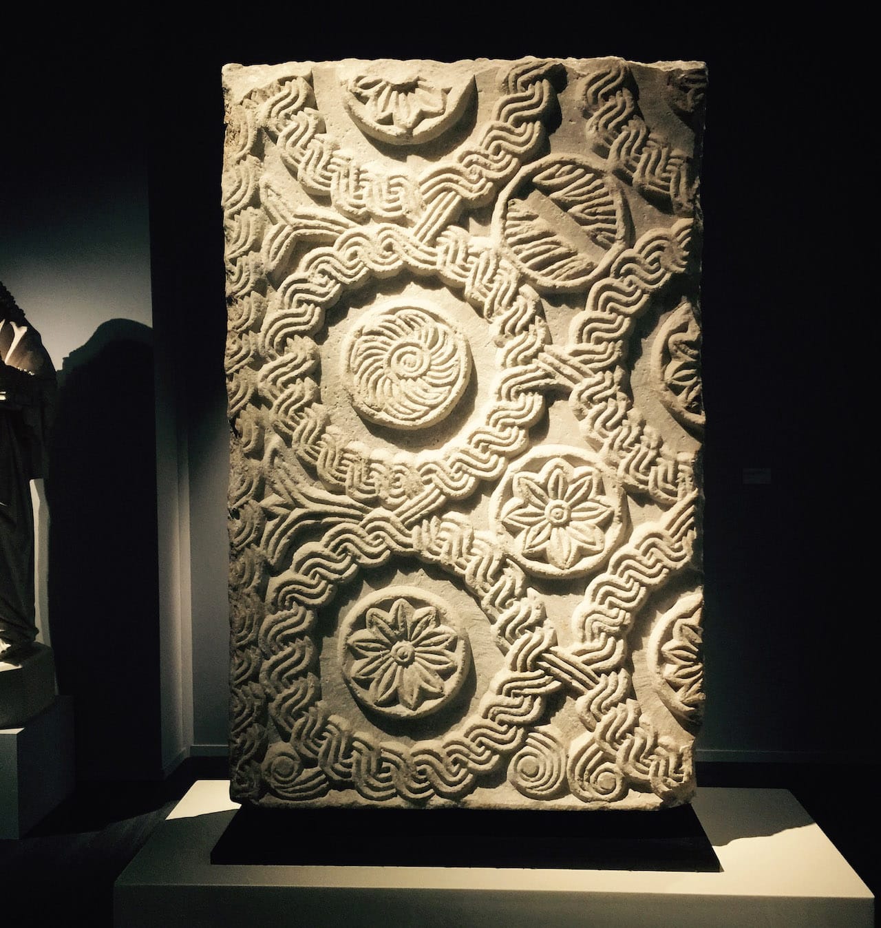 A Langobardic stele with a Renaissance-era inscription on its back, at Frieze Masters