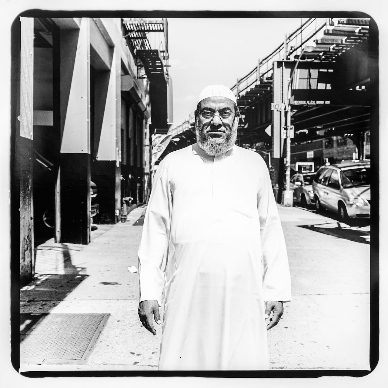 An Imam from the large Muslim community along Jerome Avenue. Photo taken August 2015 by Edwin Torres/Bronx Photo League.