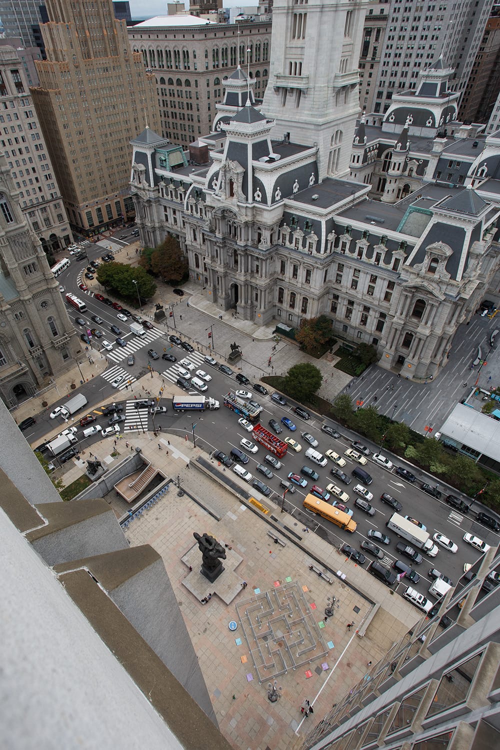 "Labyrinth" (2015) with Philadelphia City Hall on the top right. (click to enlarge)