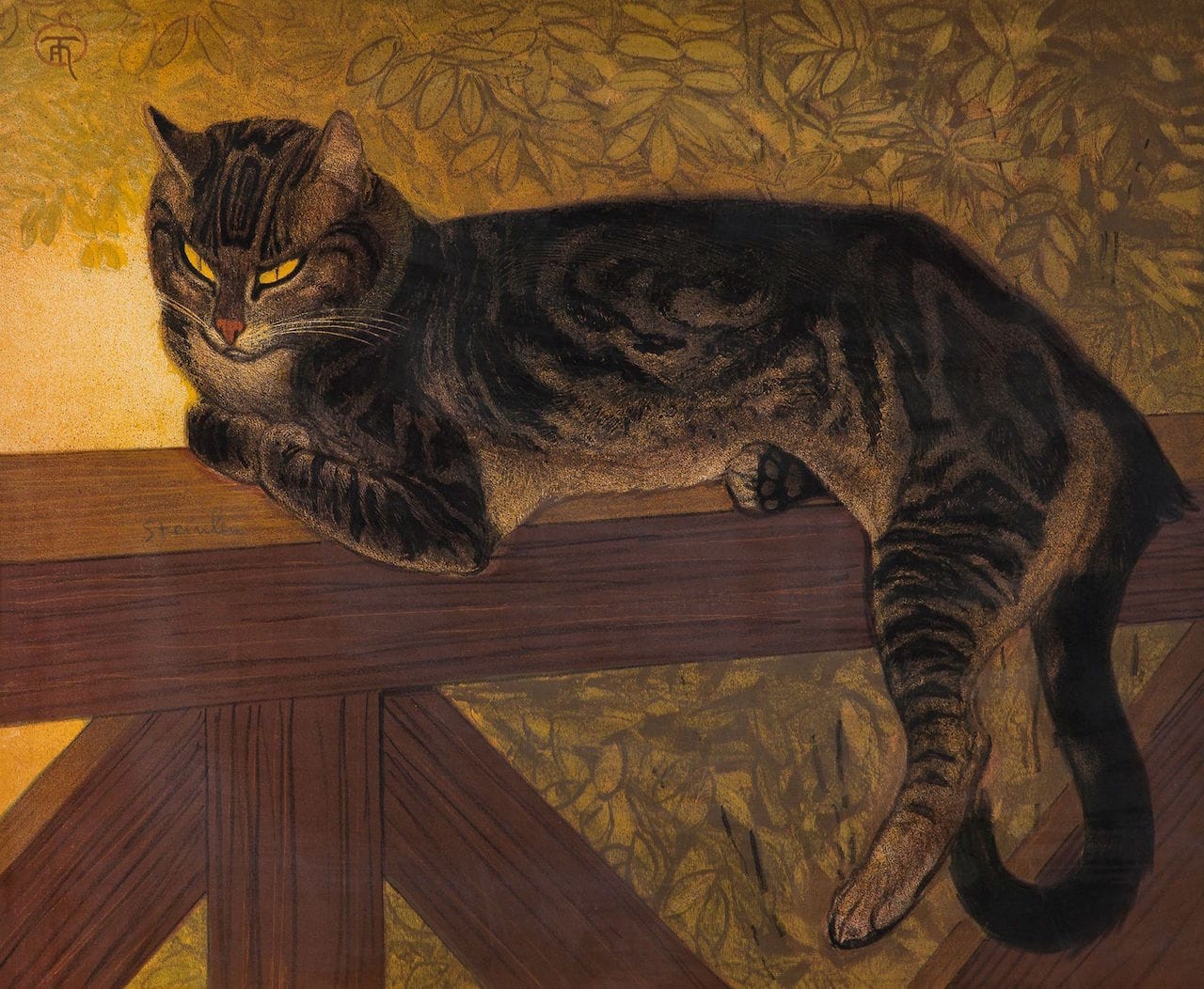 Théophile Alexandre Steinlen, "L'été Chat sur une balustrade" (1909)