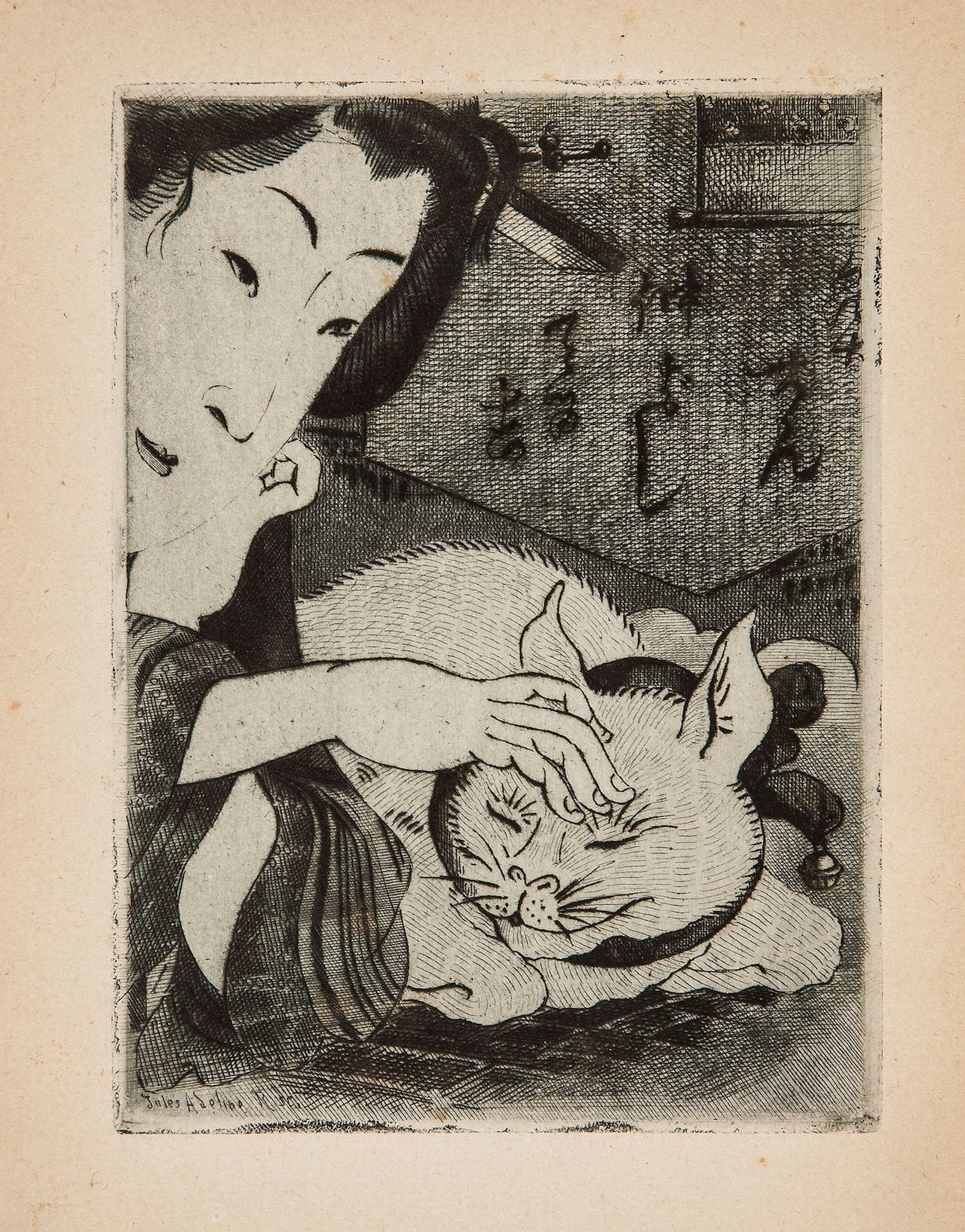 Illustration from first edition of 'Les Chats' (1869) by Champfleury 