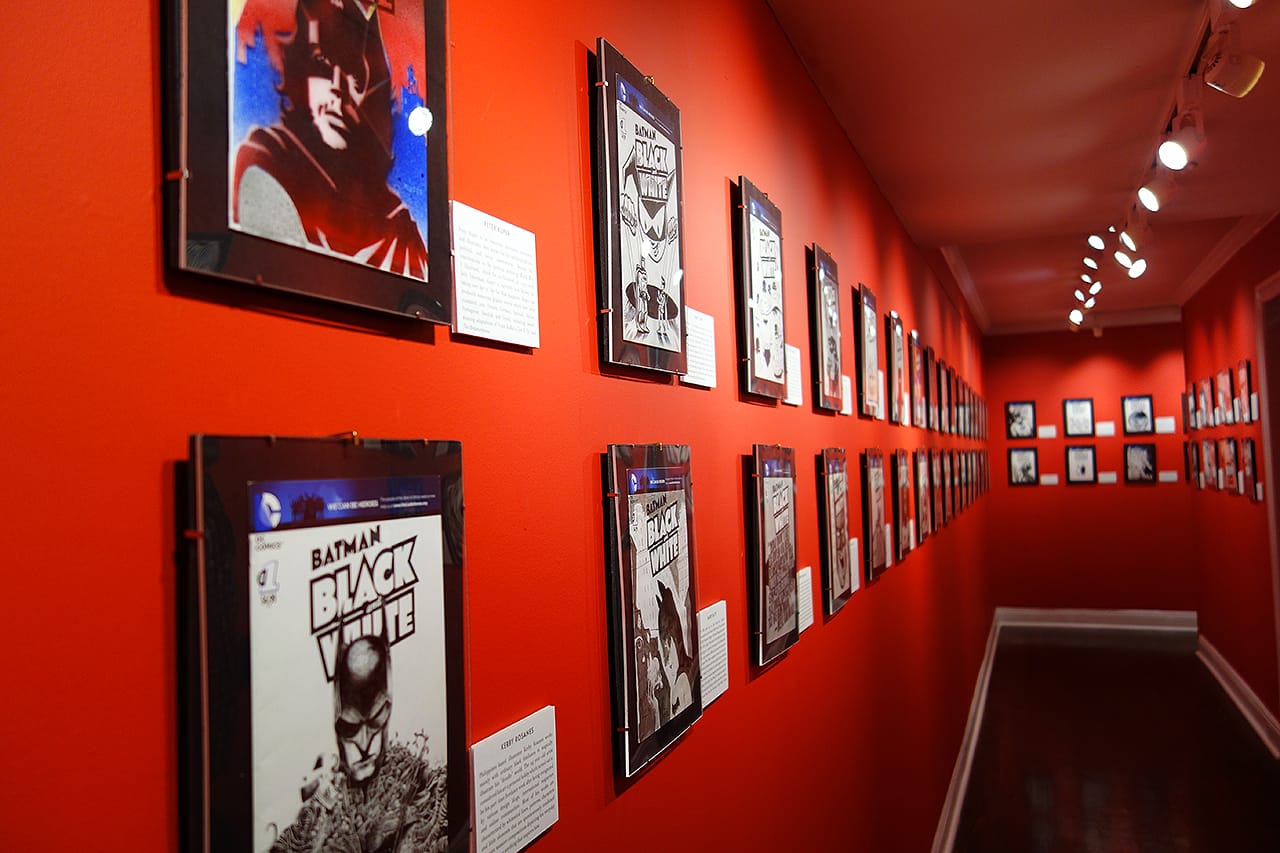 Installation view of 'Batman Black and White: The Sketch Covers'