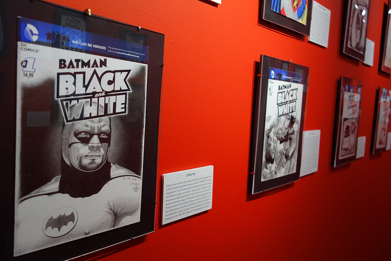 Installation view of 'Batman Black and White: The Sketch Covers'