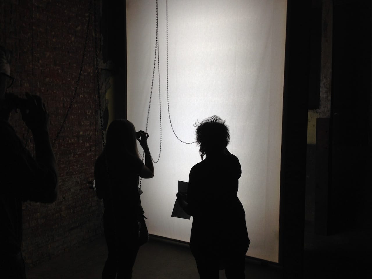 Visitors viewing Areca Roe's "Beastlands"