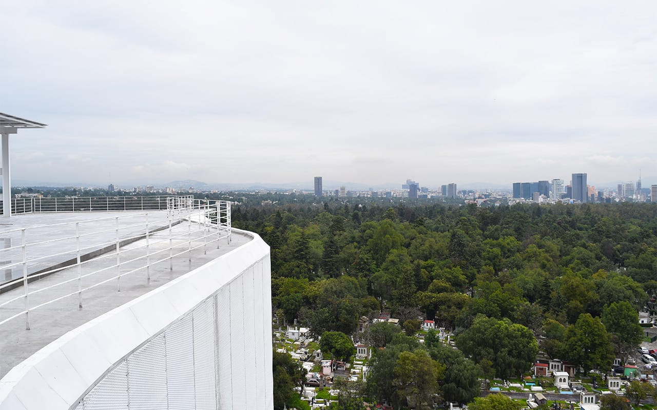 The view to the north from the roof of CENTRO's new campus