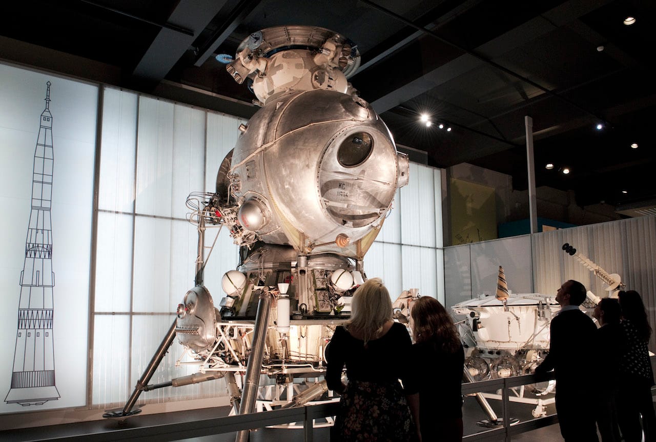 LK-3 lunar lander in the 'Cosmonauts' exhibition (courtesy Science Museum)