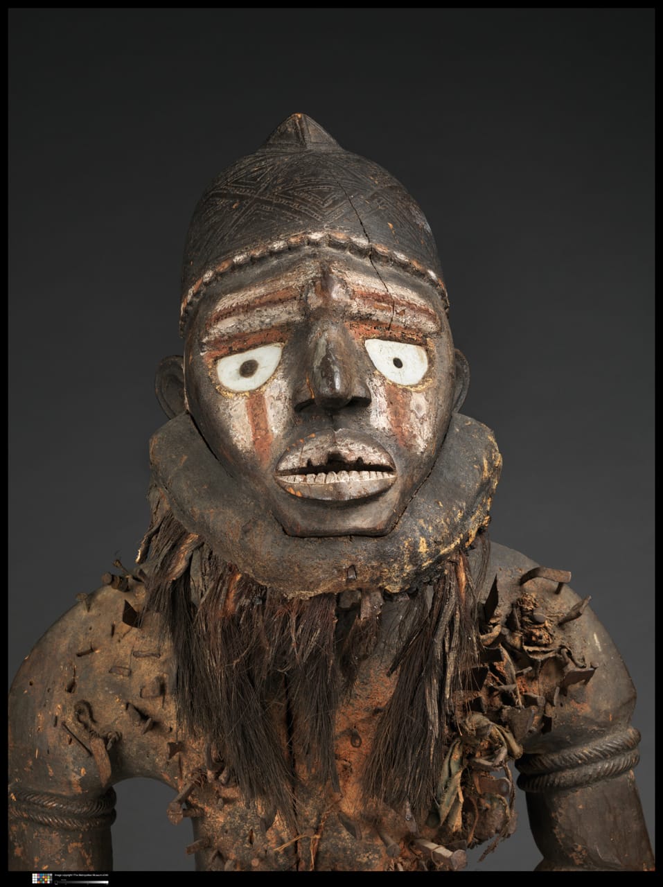 Power Figure (Nkisi N’Kondi: Mangaaka) Kongo peoples; Yombe group, Chiloango River region, Democratic Republic of the Congo. Photo: © RMCA, Tervuren, photograph by Peter Zeray.