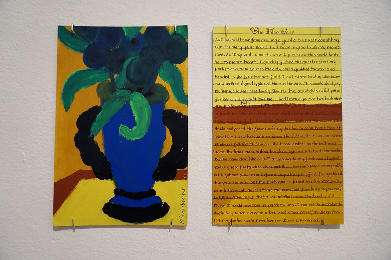 Donald Middlebrooks, "The Blue Vase" (2015), tempera on matboard, each panel 6x9 in