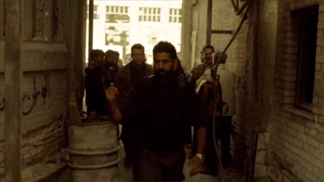 Graffiti by artists Heba Y. Amin, Caram Kapp, and Stone in a scene from the most recent episode of "Homeland" (GIF and all photos courtesy the artists)