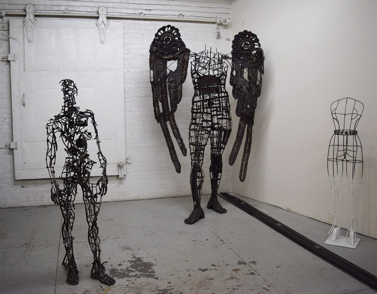 Large steel sculptures by Alexandra Limpert at 62 18th Street