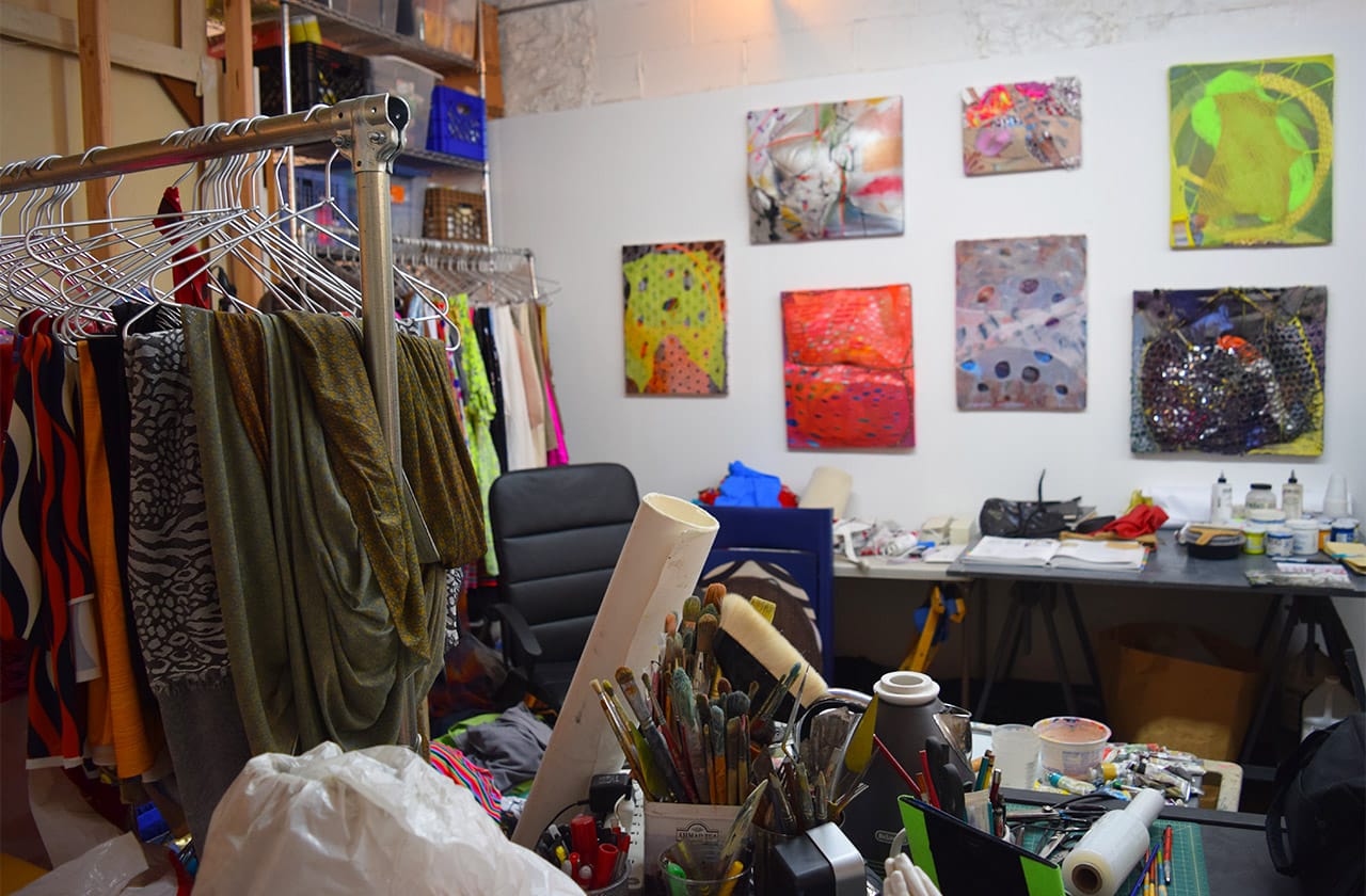 Materials in Leeza Meksin's studio at 363 3rd Avenue