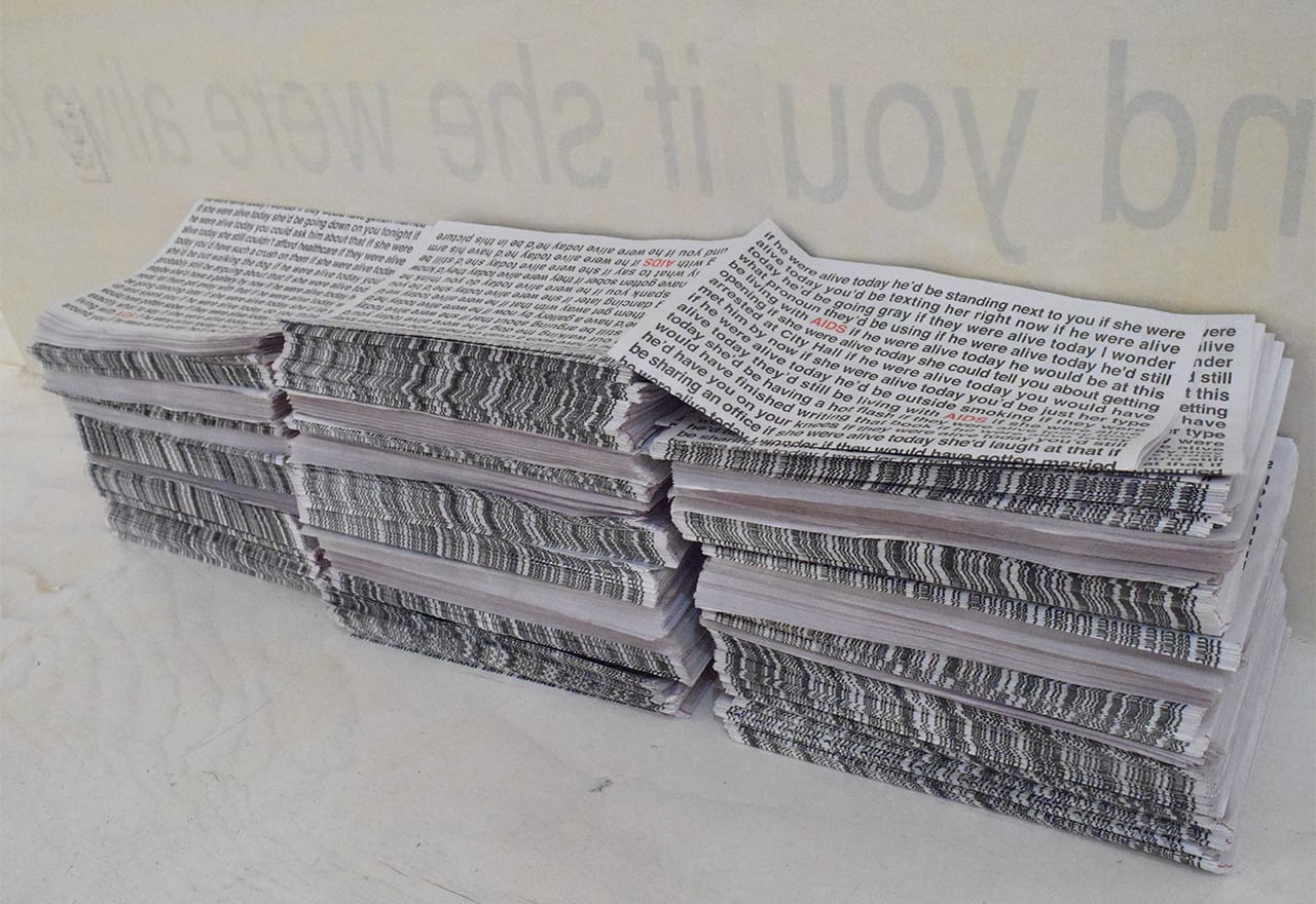 Detail of fierce pussy's installation "For the Record" (2010/15)