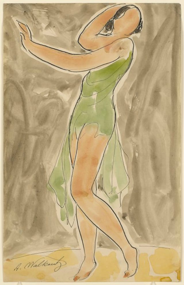 Abraham Walkowitz, watercolor of Isadora Duncan in a dance pose (1906-65)