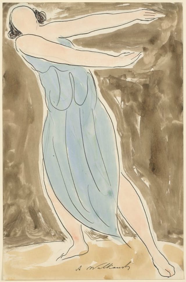Abraham Walkowitz, watercolor of Isadora Duncan in a dance pose (1906-65)