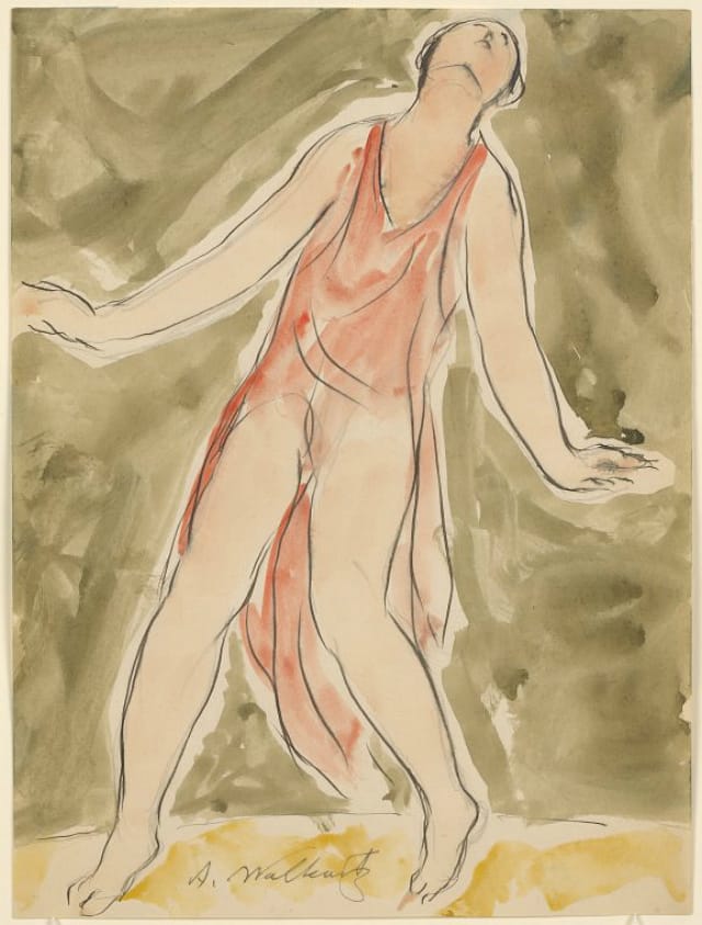Abraham Walkowitz, watercolor of Isadora Duncan in a dance pose (1906-65)