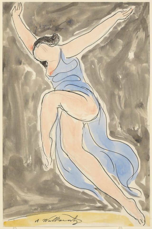 Abraham Walkowitz, watercolor of Isadora Duncan in a dance pose (1906-65)