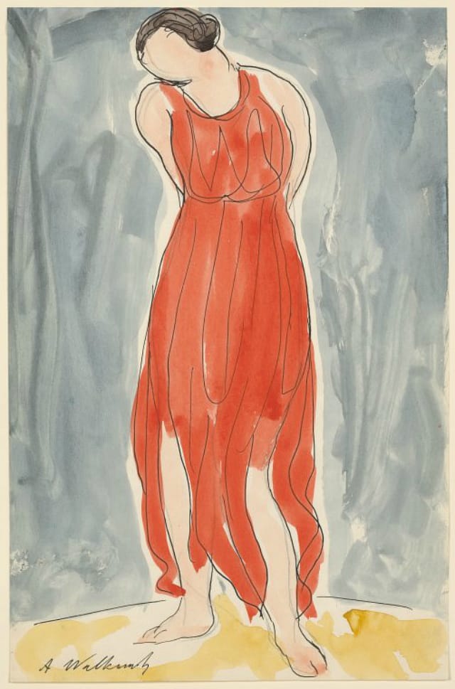 Abraham Walkowitz, watercolor of Isadora Duncan in a dance pose (1906-65)