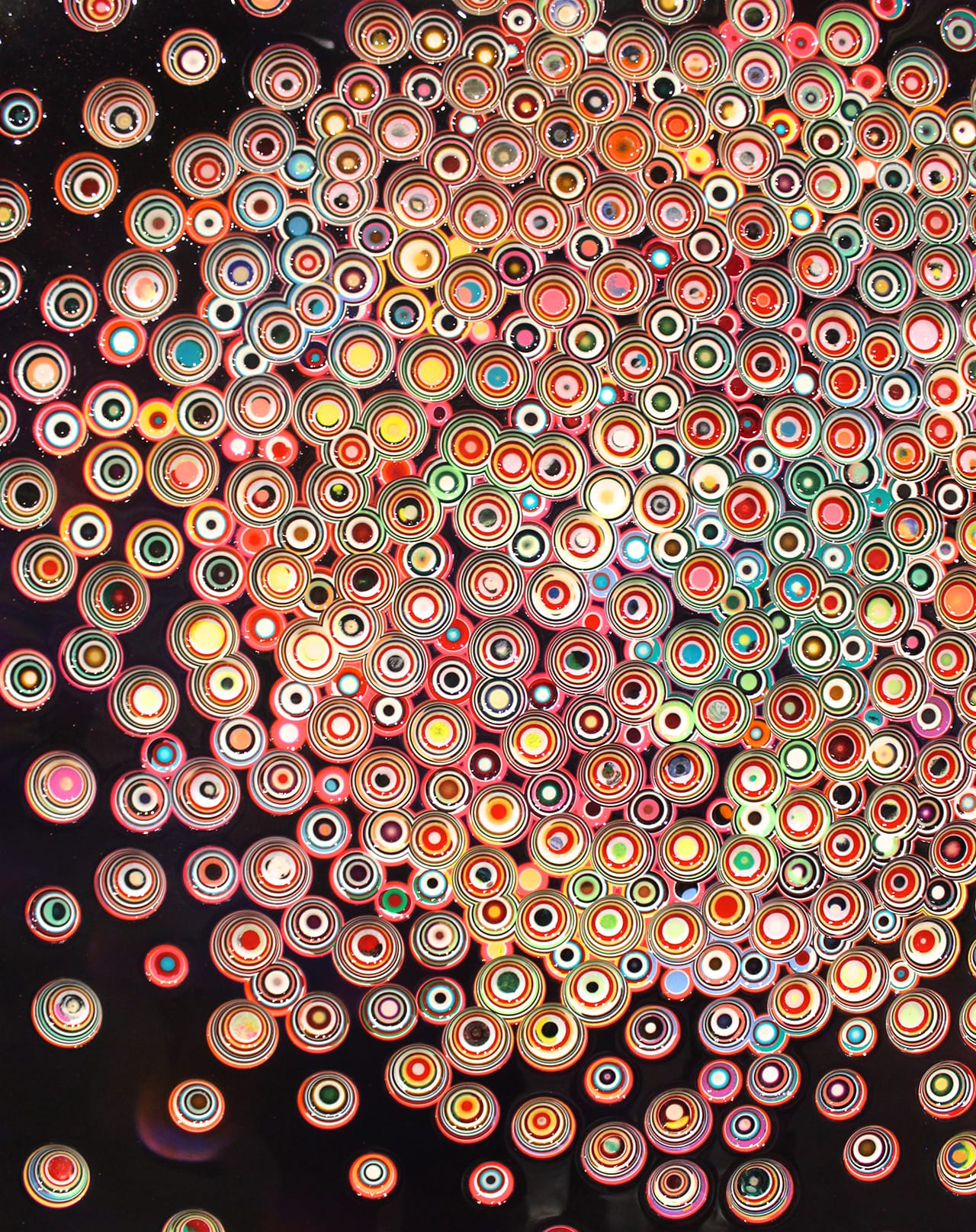 A work by Markus Linnenbrink, playing with his signature layering of fields of glossy enamel paint