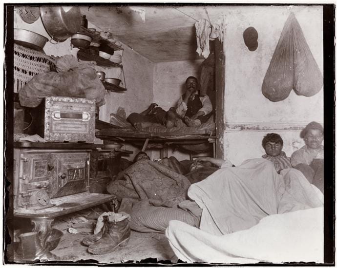 "Five Cents a Spot," photo by Jacob A. Riis (1890) (courtesy Museum of the City of New York, Gift of Roger William Riis)