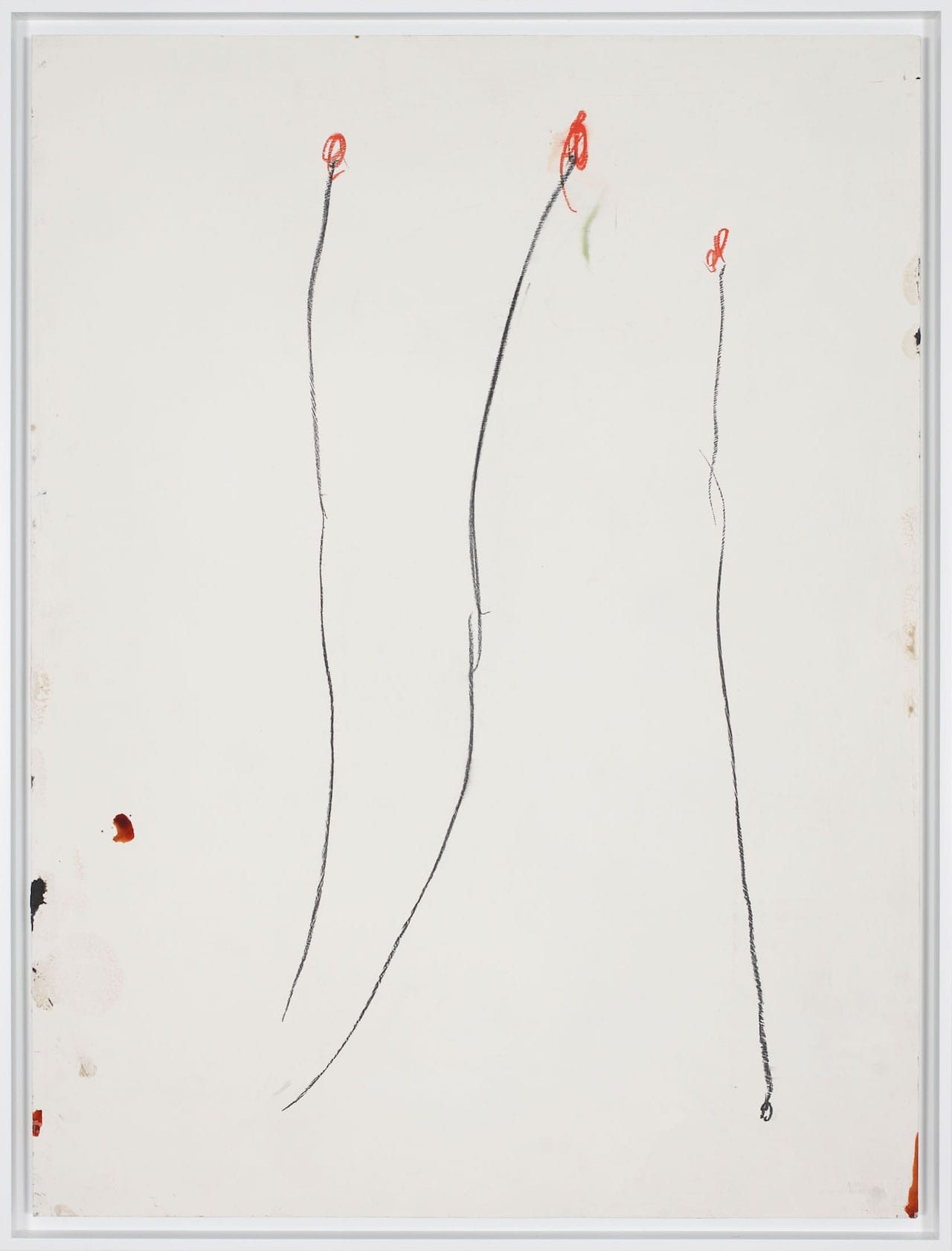 Josh Smith, "Untitled" (2014), rabbit skin glue, calcium carbonate, white pigment, ink, watercolor, graphite, grease pencil, and paint pen on panel