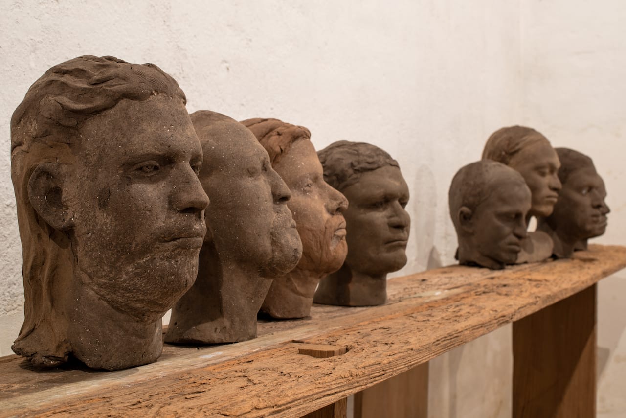 Installation view of "The Fires of Faith" by Benitha Perciyal at the 2014 Kochi-Muziris Biennale (photo by Dheeraj Thakur, courtesy the Kochi-Muziris Biennale)