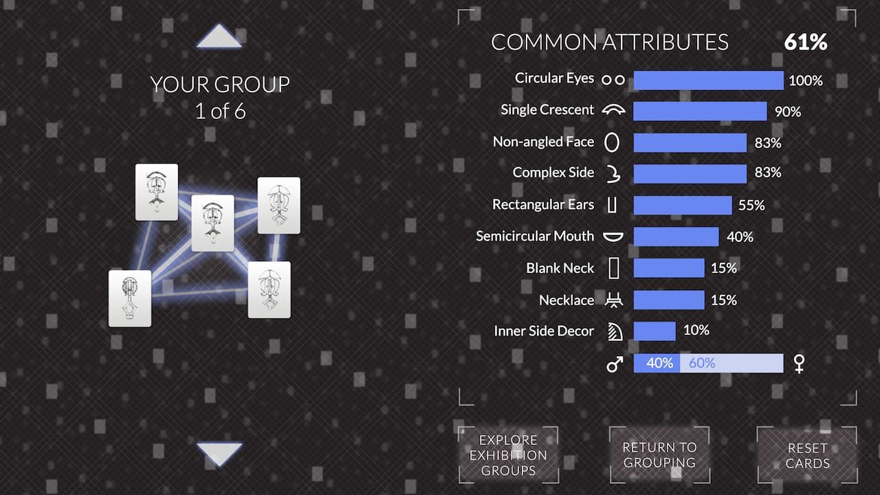 Screenshot of the Kota Data Cloud, the exibition's interactive digital tool by Rampant Interactive (courtesy Rampant Interactive)