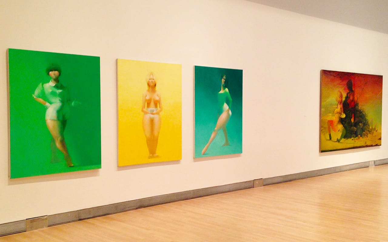 Installation view of 'Lisa Yuskavage: The Brood' at the Rose Art Museum