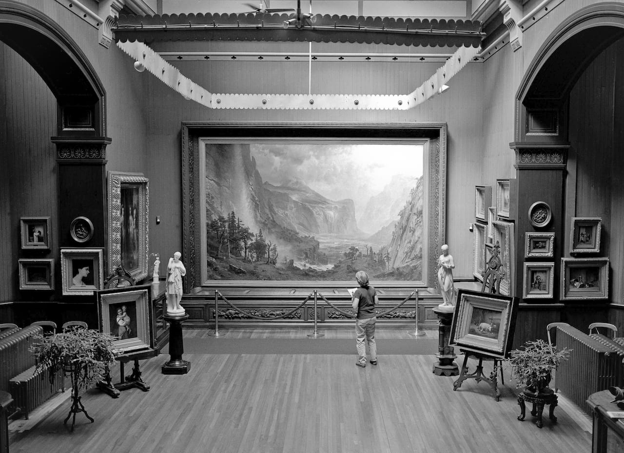 Athenaeum Library, St. Johnsbury, Vermont (2001), with a painting by 19th-century German-American artist Alfred Bierstadt of Yosemite Valley in California. (photo by Robert Dawson)