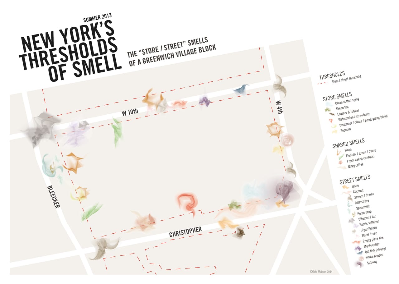 Kate McLean, "New York’s Thresholds of Smell" (2013) (By Kate McLean from 'Mind the Map,' © Gestalten 2015)