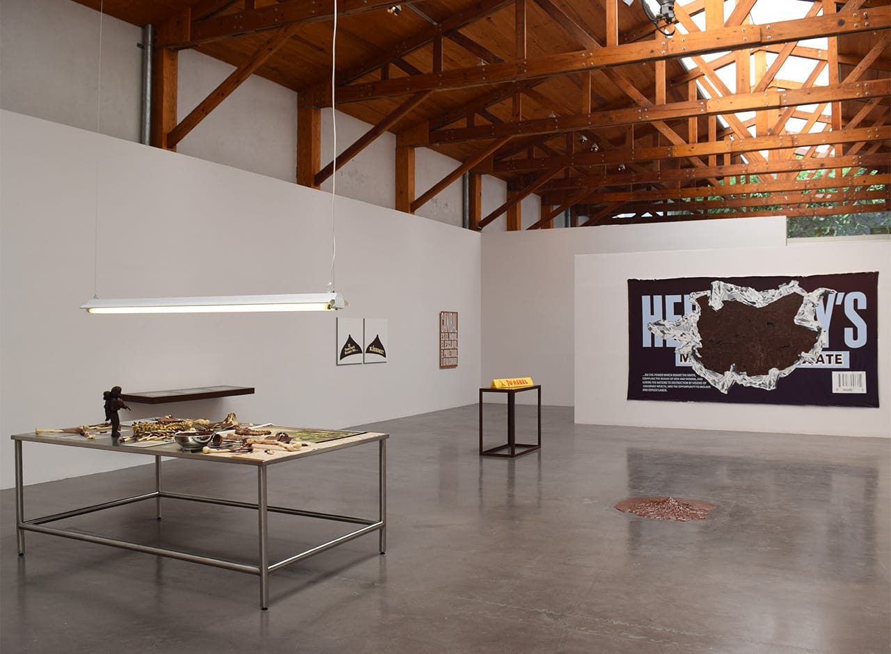 Installation view of Minerva Cuervas's 'Feast and Famine' at Kurimanzutto (all photos by the author)
