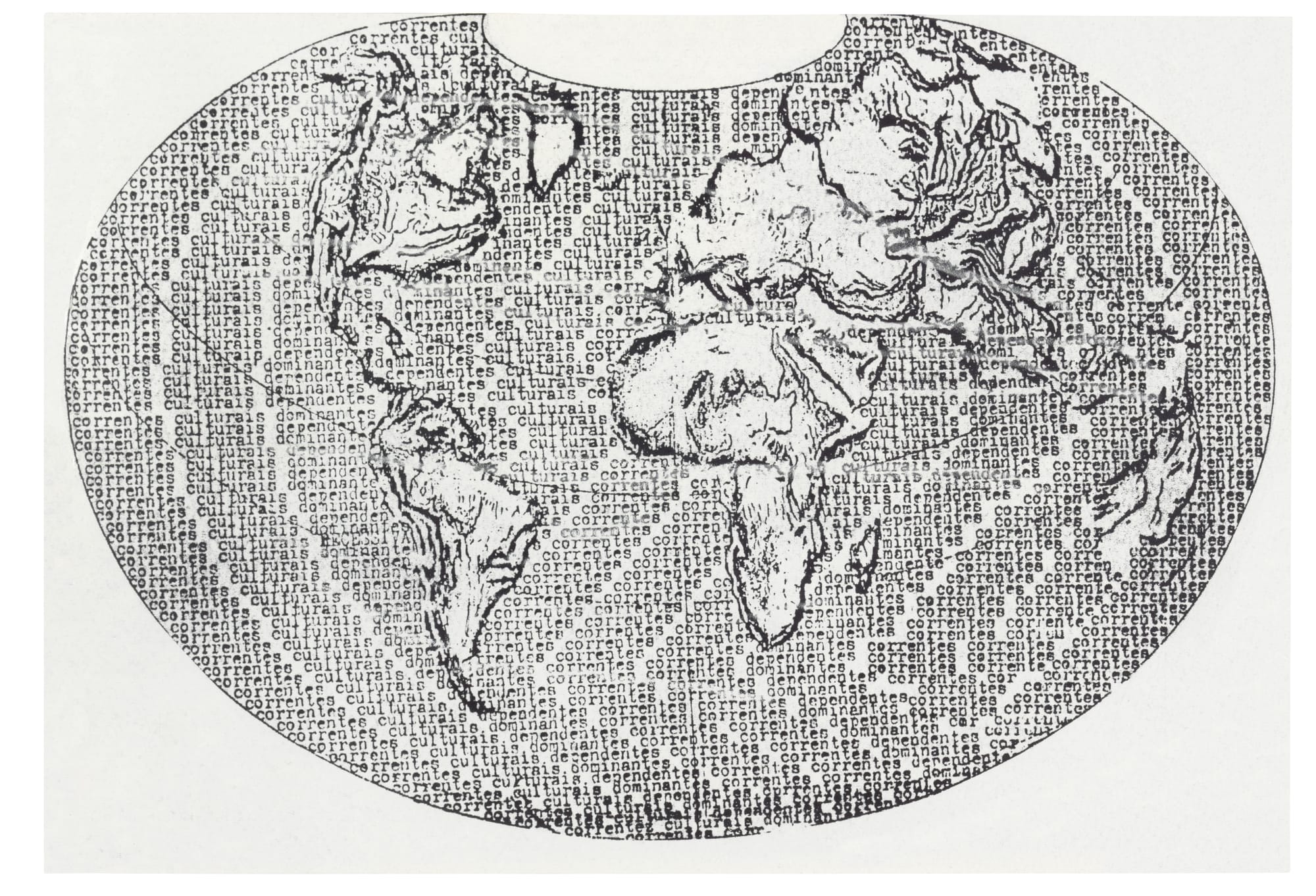 Anna Bella Geiger, “Page from O Novo Atlas parte 1” (1977) (courtesy of the Sackner Archive of Concrete and Visual Poetry © 2015 Anna Bella Geiger)