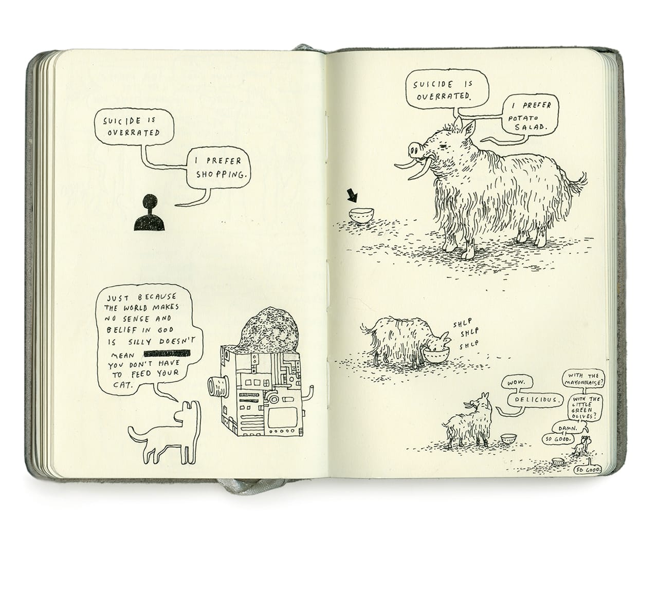 A spread from Anders Nilsen's 'Poetry is Useless' (click to enlarge)