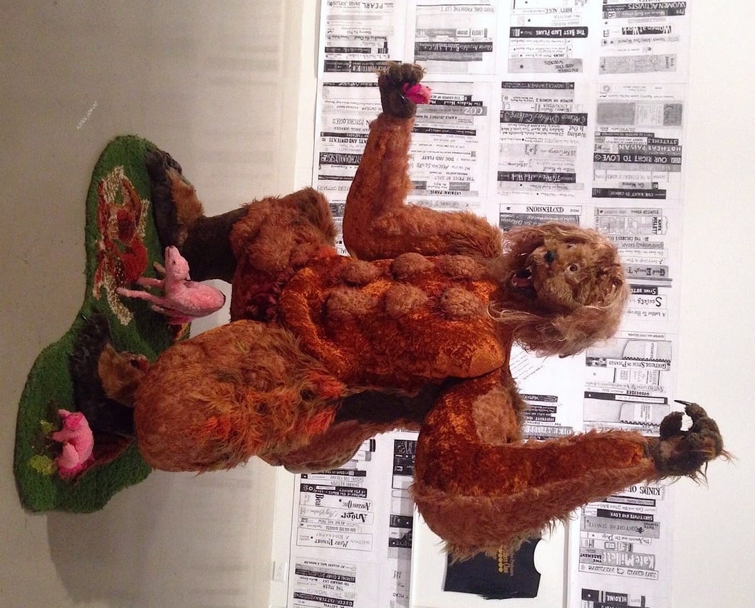 Allyson Mitchell, "Ladies Sasquatch" (detail), as featured in Alien She at the Orange County Museum of Art, February 15 - May 24, 2015 (photo by the author)