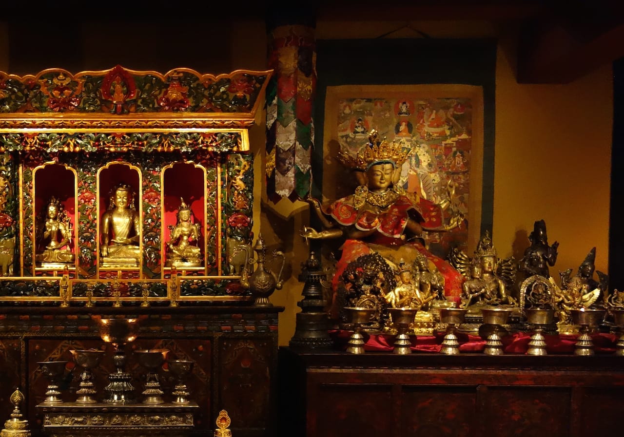 Detail of the Shrine Room at the Rubin Museum of Art