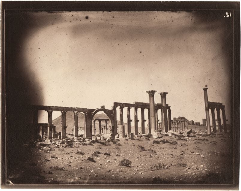 Great colonnade, Palmyra, Syria, albumen print, 1864 (negative by Louis Vignes, photograph printed by Charles Nègre)