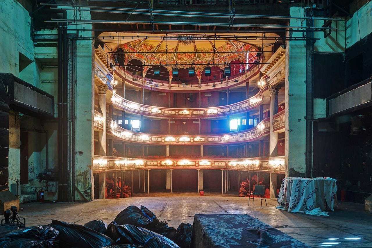 The Port-Louis Theater, finished in 1822, one of the oldest buildings in Mauritius. Its traditional architecture is on the 2016 Watch (photo by Julien Venner — Fondation Marengo/World Monuments Fund)