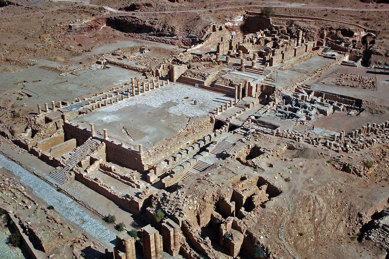 Aerial view of Petra in Jordan (photo by Martha Joukowsky/World Monuments Fund)
