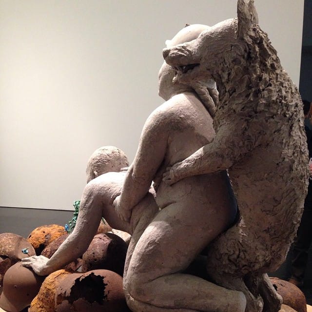 Ines Doujak, "Not Dressed for Conquering" at Museu d'Art Contempotani de Barcelona (photo via @smariejimenez/Instagram)(click to enlarge)